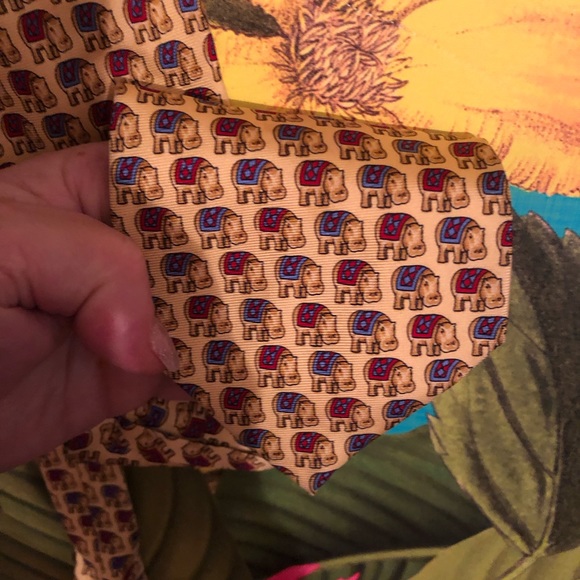 Lot of 2 Beaufort tie rack fun ties, 100% silk!Hippopotamus and elephant print . - Picture 2 of 8